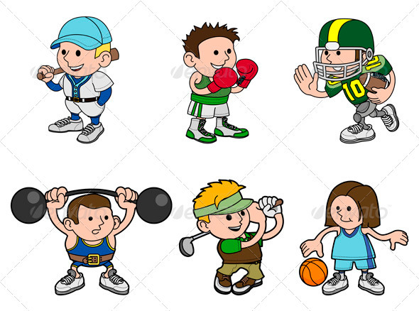 Cartoon Sports Characters | GraphicRiver